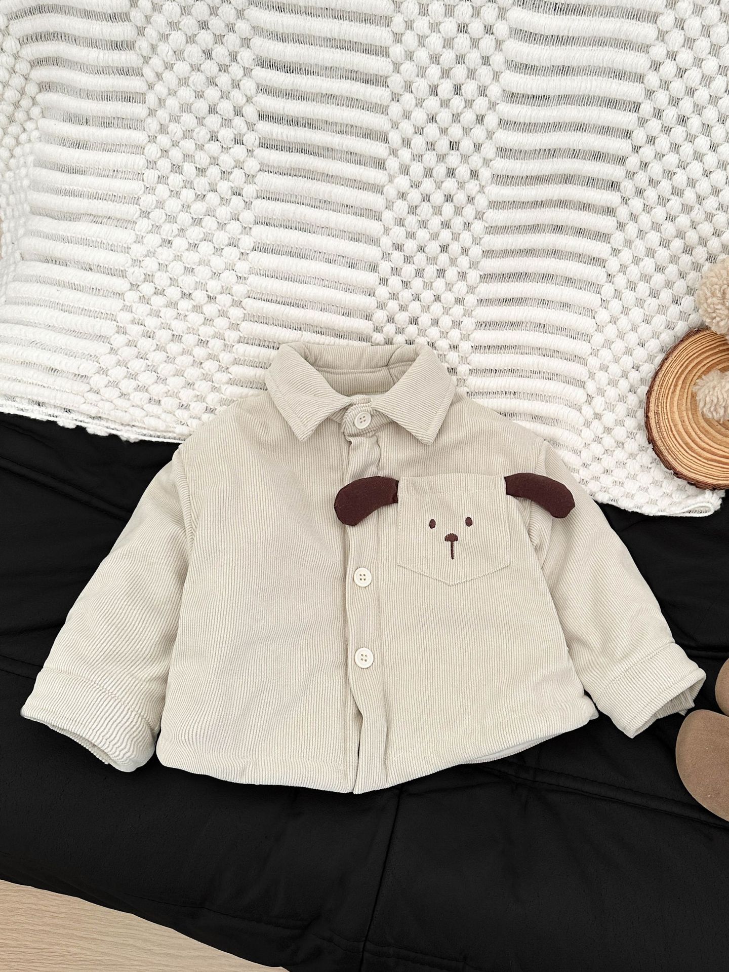 Camisas de algodón para niños frescos en invierno guapo bebé con camisa de terciopelo, abrigo, ropa de invierno para bebés