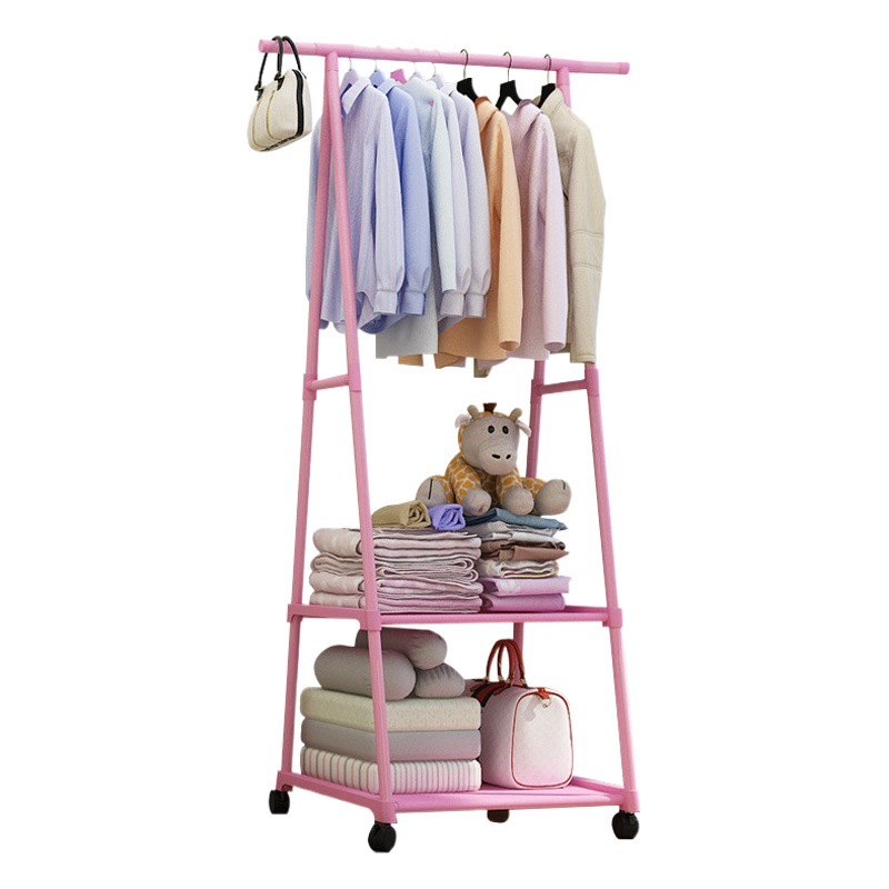 Haile Simple Coat Rack Movable Hanger Household Bedroom Hanger Floor Clothes Rack Triangle Coat Rack