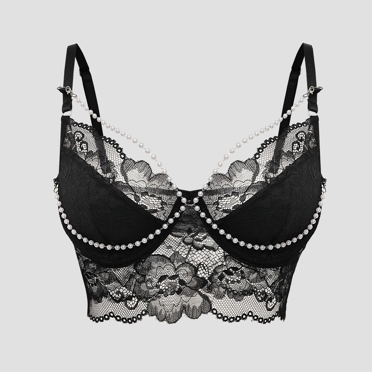 Европейские и американские трансграничные Net Red Pure Wind Pearl Chain Design Чувство Французское кружевное маленькое подтяжка 70031