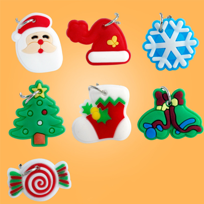 Rainbow Loom Christmas Series Pendant Santa Claus Lollipop Christmas Tree Snowflake Jewelry Accessories