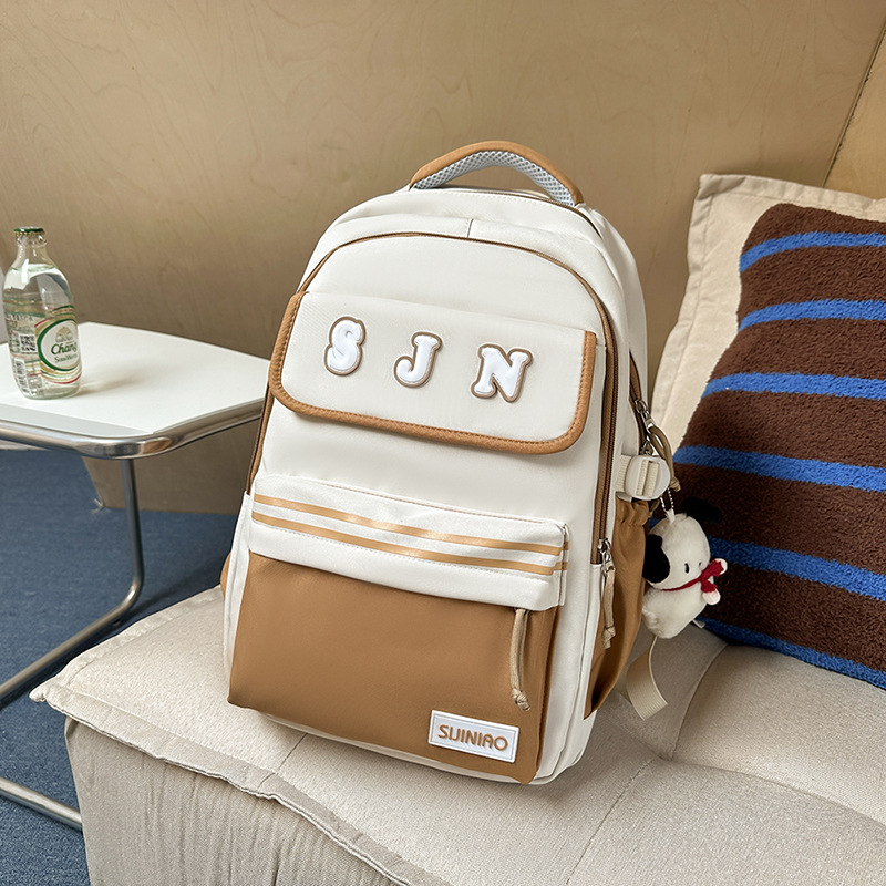 Nueva mochila escolar de gran capacidad, mochila de moda para estudiantes de secundaria coreana, mochila de pareja de estudiantes universitarios de estilo universitario de todo fósforo