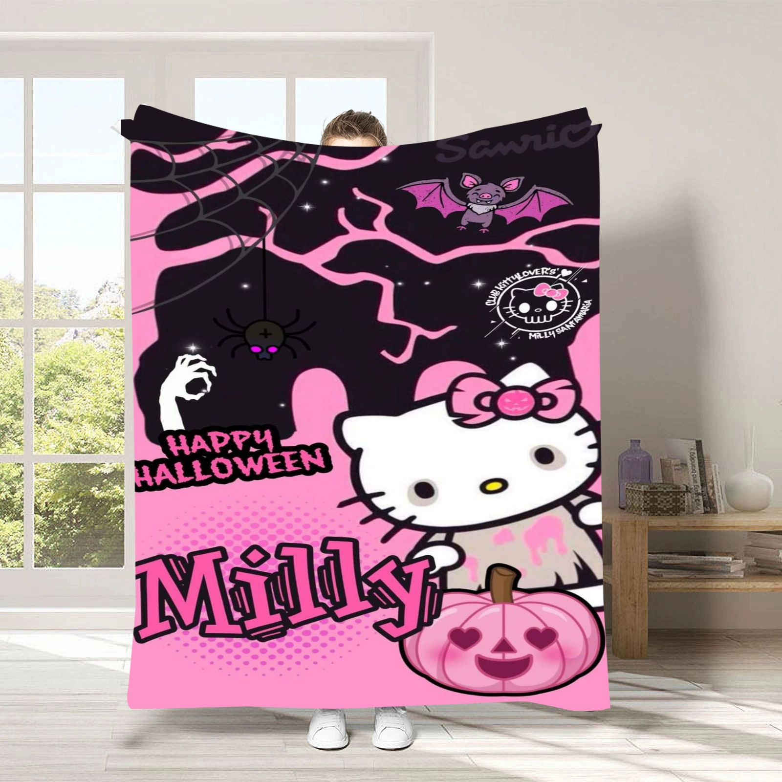 Hello kitty, детское одеяло для сна, диван для сна, хэллоуин, увеличенная толщина, (跨境贸易)