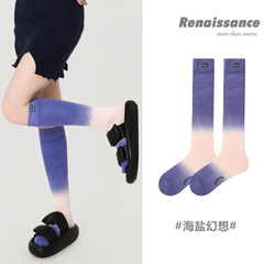 文藝復興原創女襪春夏漸變色中筒襪禮盒裝小腿襪ins高筒及膝長襪