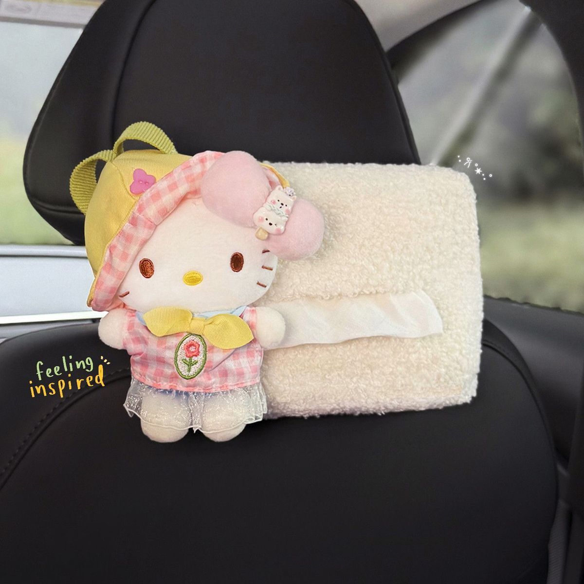 Cute Kitty Car Tissue Box 2026 New Model, Hanging on the Rear Headrest, High-end Style for Women