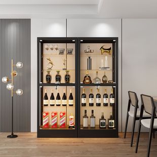 Transparent Glass Wine Cabinet Display Cabinet Against the Wall Home Living Room Modern Simple Red Wine Hand Model Display Cabinet Floor Cabinet