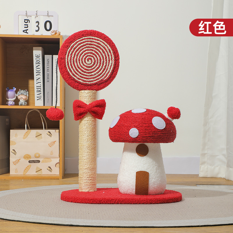 Nuevo setma gato agarrar tablero resistente al desgaste, gato agarrar columna encantadora casa de hongos, no caer chatarra gato escalada fábrica de cabello recto