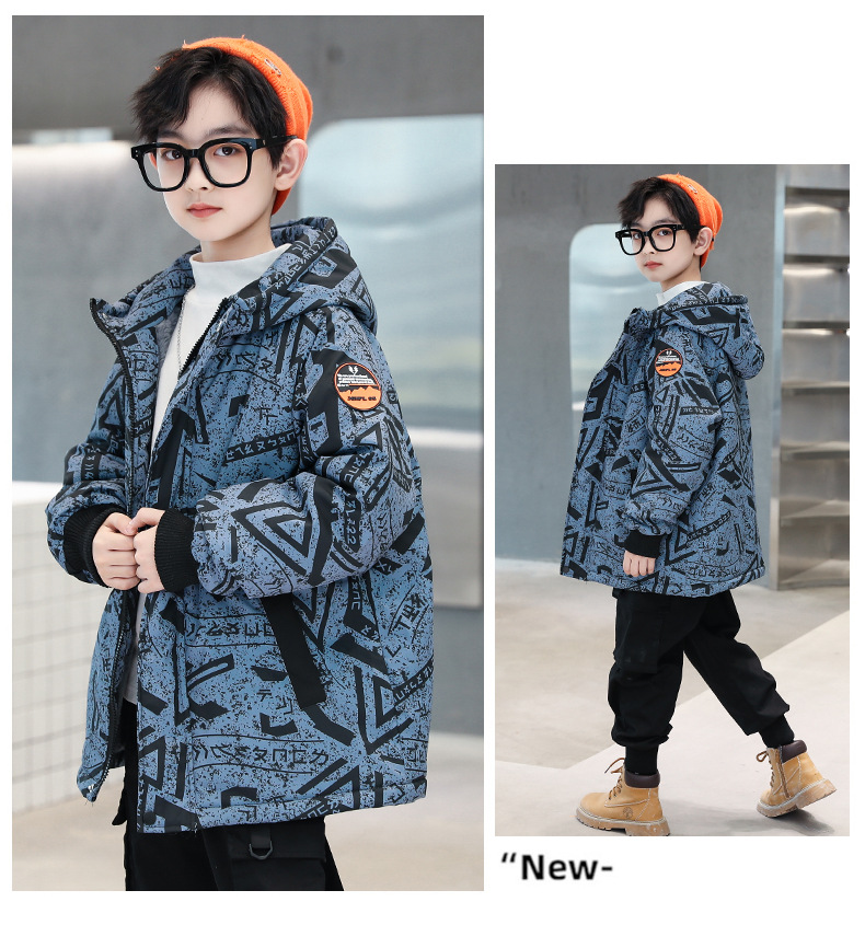 2024 Neue mittlere und große Kinderkleidung für Jungen im Winter mit Plüsch und verdicktem Kuchen, der Kaninchenhaar-Baumwollmantel überwindet_voghion.com