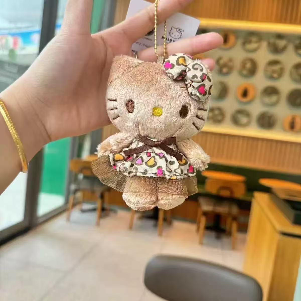 New Hot Selling Limited Leopard Print Skirt Black Leather Kitty School Bag Pendant Doll Keychain Bag Pendant Wholesale