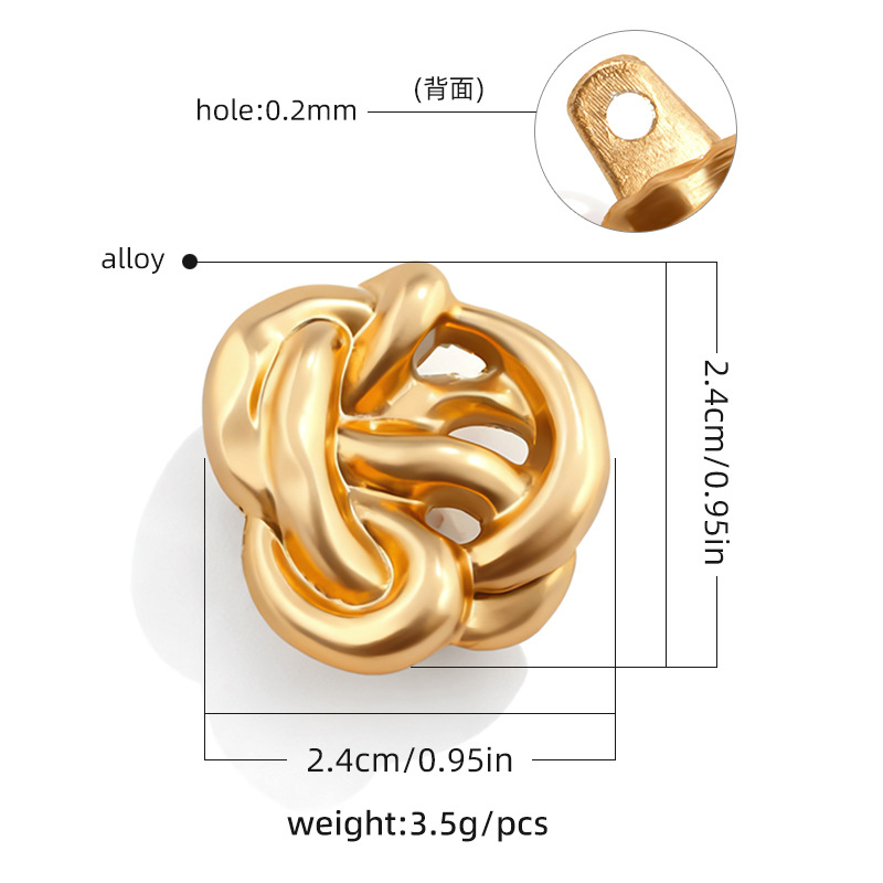 Nuevos botones de trajes de baño de playa transfronterizos metal dorado botones decorativos irregulares DIY accesorios de ropa maleta