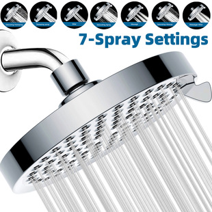 Cross-Border Foreign Trade 6inch Shower Booster 7-Function Shower Head Small Shower Head Bathroom Bath Shower Head