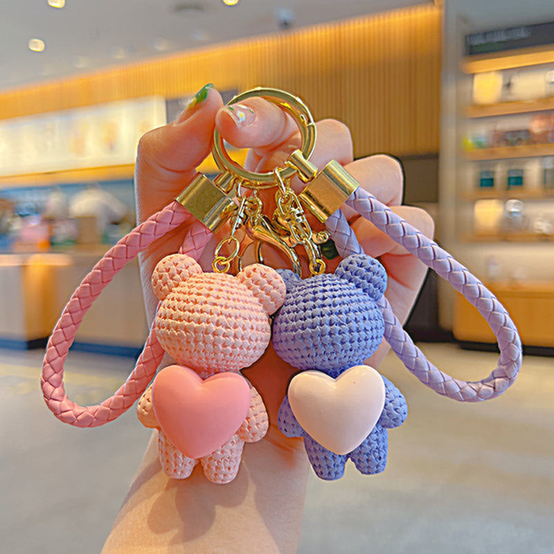 Cartoon Care Bear Doll Keychain Girls Exquisite Internet Celebrity Cute Pendant School Bag Pendant Car Keychain