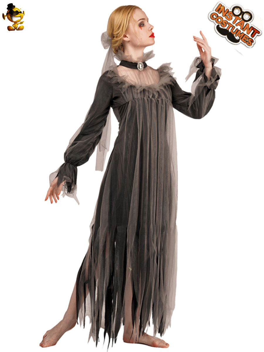 Halloween fantasma Festival adulto mujer horror fantasma novia Zombie falda Cosplay juego de rol accesorios traje image 6