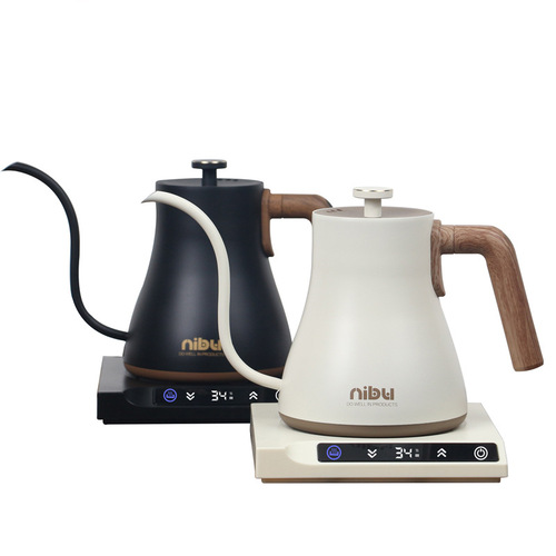 Manufacturer temperature controlled hand brewing kettle, intelligent constant temperature electric kettle, gooseneck narrow mouth coffee pot, tea brewing temperature controlled kettle
