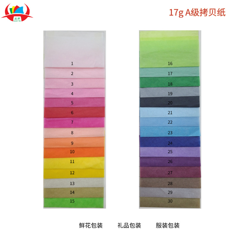 Papel perlado de color de 17g en stock para relleno de ropa, papel de calco grueso, papel fino semitransparente, blanco.