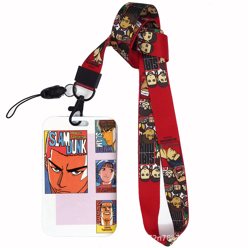 Dibujos animados japoneses slam dunk competencia nacional tarjeta de estudiante tarjeta de comida tarjeta de autobús cubierta certificado de trabajo titular de la cuerda del teléfono móvil