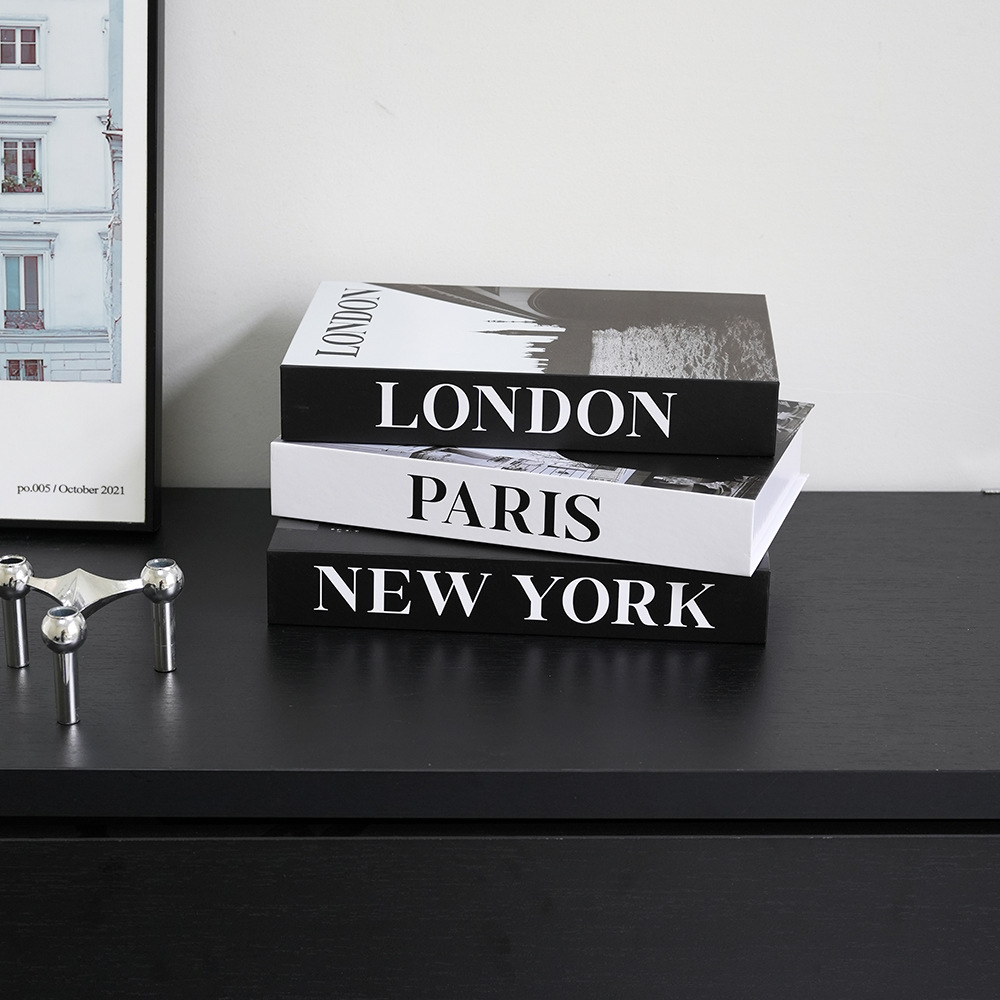 纽约伦敦巴黎仿真书摆件酒店咖啡厅软装饰品创意假书杂志道具书模