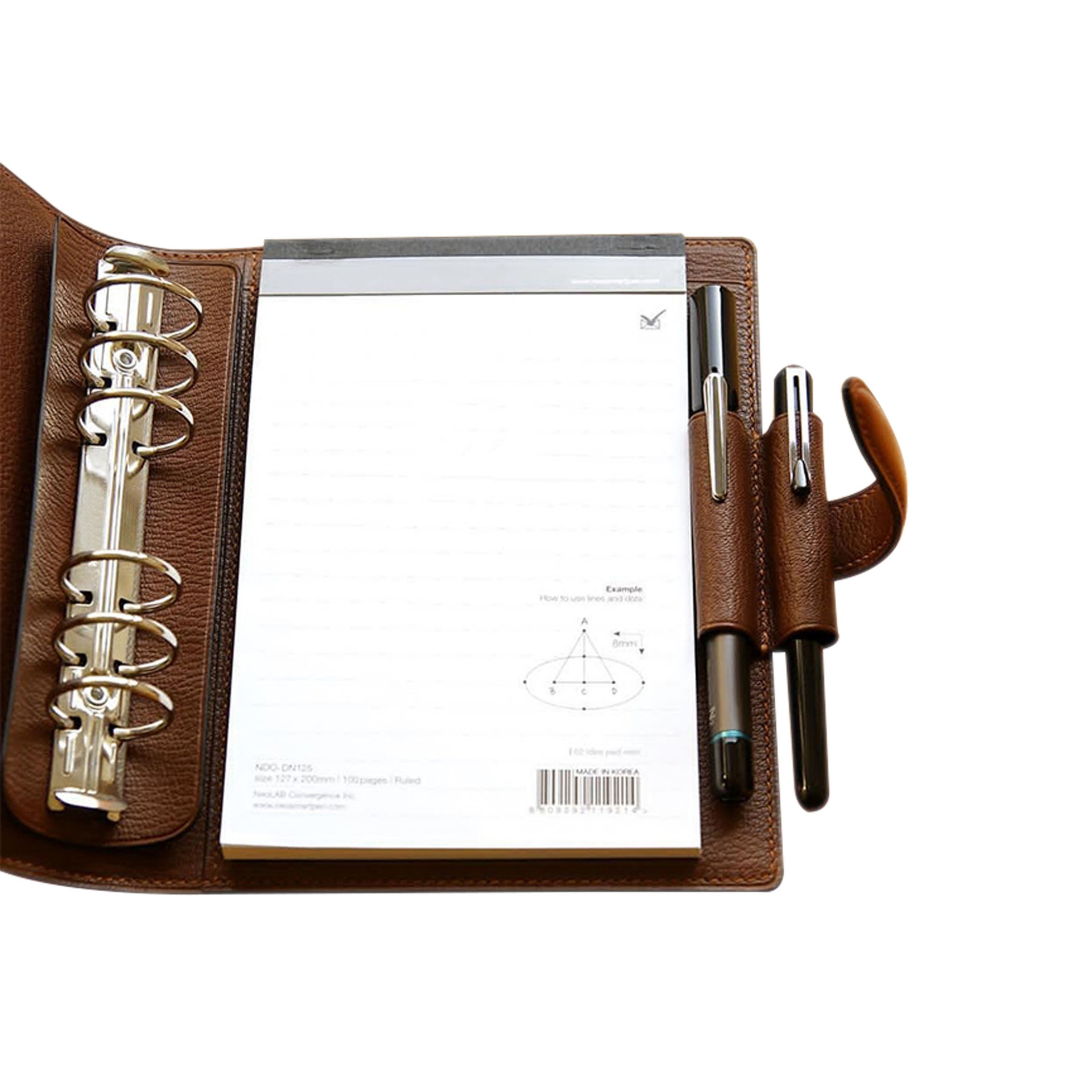 Leather Loose-Leaf Notebook Business Office Notepad Cross-Grained Leather Cover A5 Record Book Factory Can Customize Logo