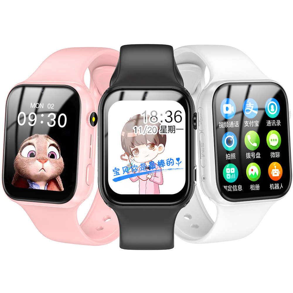 Factory Direct Sales Full Network 4g Children's Phone Watch with Card Insertion, Video Call, Positioning, Alipay Smart Watch