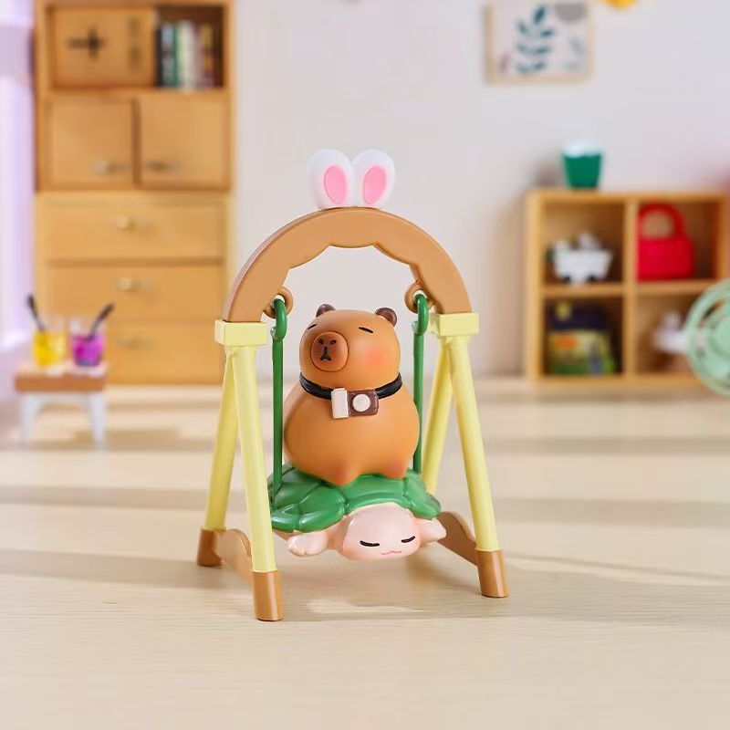 現物のカピバラのブランコシリーズのデスクトップの周辺の小さい置物の潮はブラインドの箱の手を遊んで公仔のおもちゃの卸売りをします。|undefined