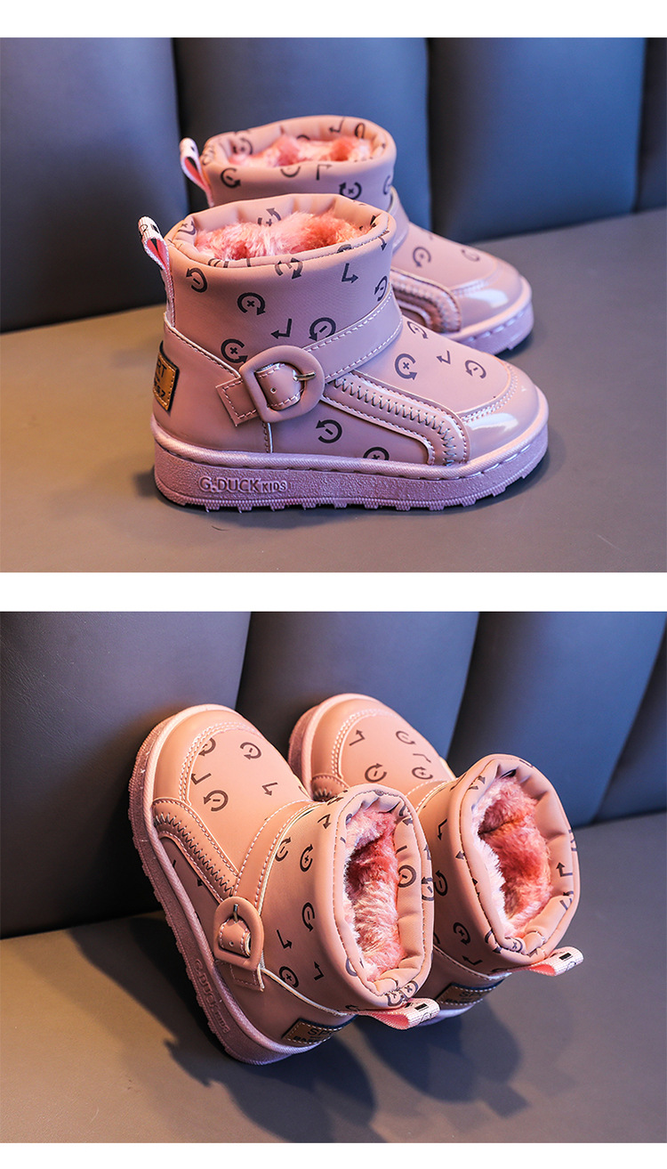 Scarponi da neve per bambini, stivali invernali resistenti all'usura e ispessiti, stivali alla moda per ragazzi e ragazze, morbidi e caldi per bambini,_voghion.com