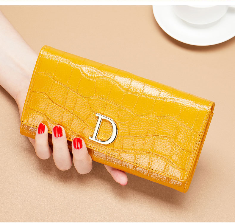 Women's Genuine Leather Long Clutch Wallet Large Capacity Purse_voghion.com