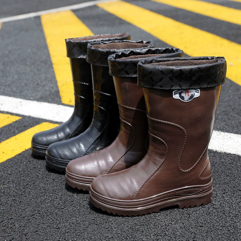 Специально высокие дождевые сапоги мужские рыболовные дождевые сапоги водонепроницаемые средние и высокие трубочки летние туфли с низким рукатом резиновые туфли нескользящие и износостойкие водяные туфли мужские