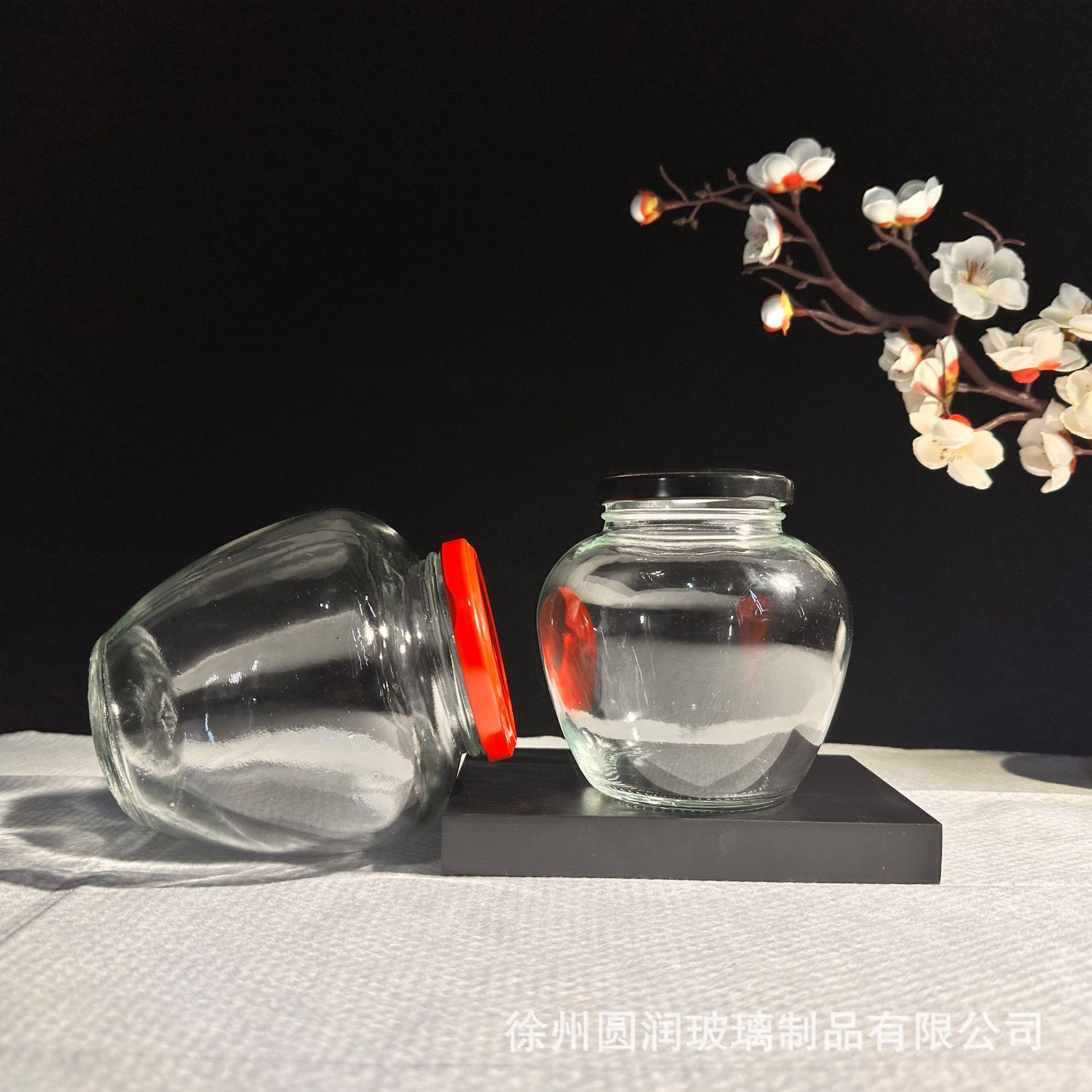 厂家供应500毫升透明玻璃瓶米酒果酒瓶500克酱菜罐头瓶现货批发