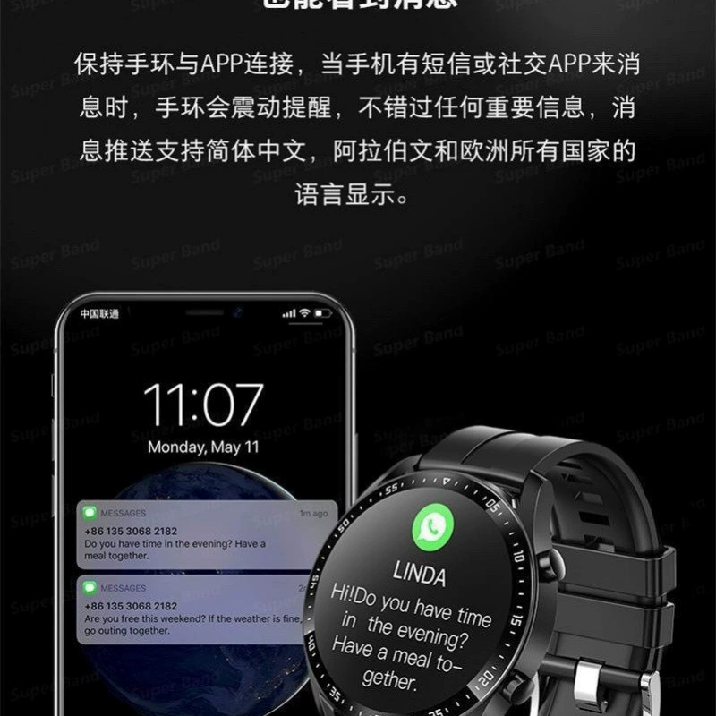 Новые смарт-часы с Bluetooth вызовом, спортивные, многофункциональные, экран 1.28, мониторинг частоты пульса, давления, сна, спортивные часы
