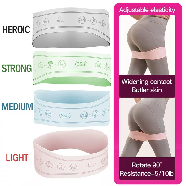 Silicone hip-lifting ring yoga elastic tension resistance band fitness female elastic ring stretch back-pulling hip-lifting artifact