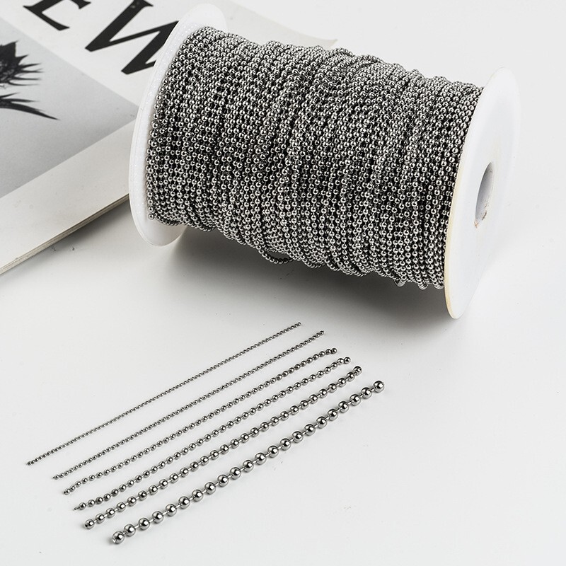 Stainless Steel Bead Chain Wave Bead Chain DIY Jewelry Accessories Necklace Chain Sweater Chain Bag and Clothing Accessories Non-Fading