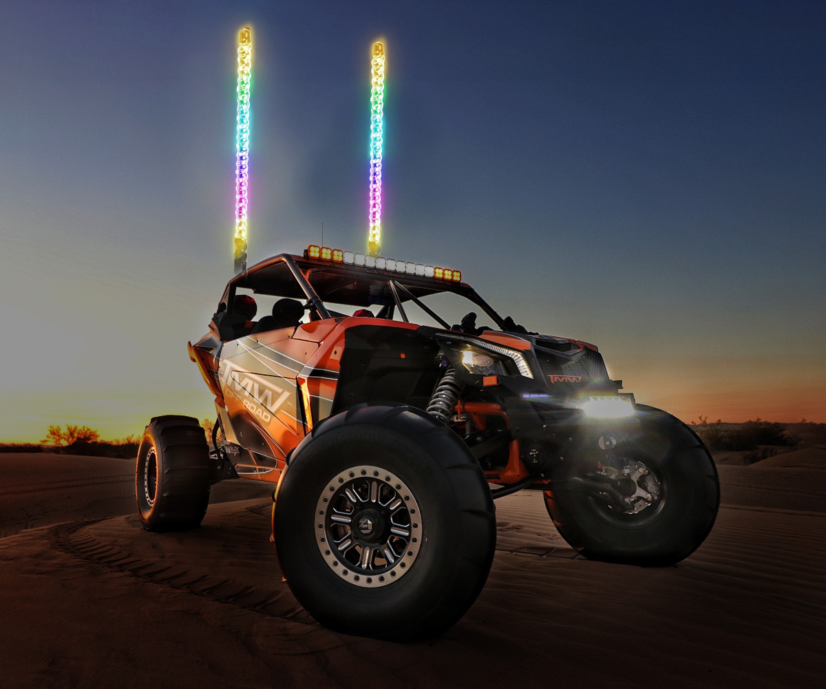 Off-Road Vehicle Atv Led Flagpole Light Rear Trunk Warning Light Car Spiral Running Light Decorative Light Suv Antenna Light