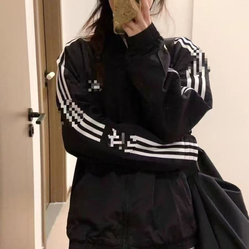 Jennie同款三叶草外套刺绣logo三条立领休闲夹克情侣宽松上衣|undefined