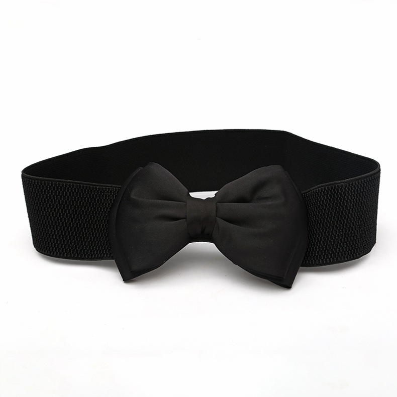 Retro Simple Style Solid Color Bow Knot Alloy Elastic Band Women's Woven Belts display picture 15