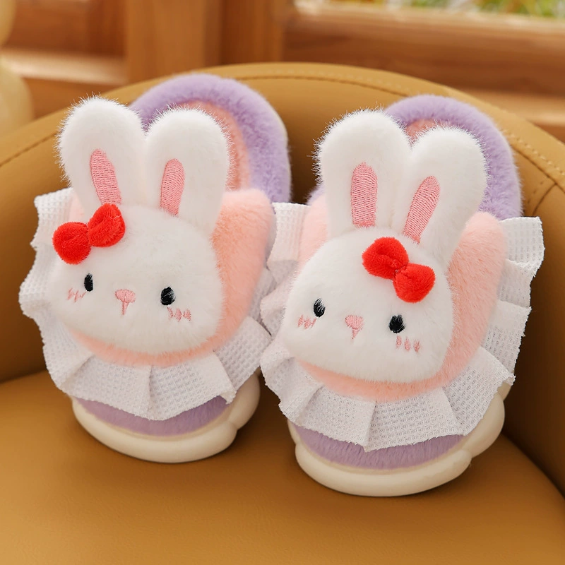 Уютные домашние тапочки из fleece с пушистой платформой, тёплые разноцветные