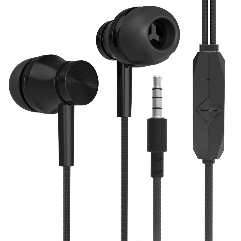 Wire-controlled wired earphones in-ear with microphone noise reduction high sound quality for Android mobile phone game earplugs poly-cost-effective
