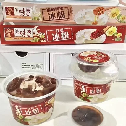 Гонконг вкусная стопка красная фасоль ледяной порошок мед ледяной порошок 3 чашек готовые к употреблению закуска блюдо замена пищи 225г*12 порций