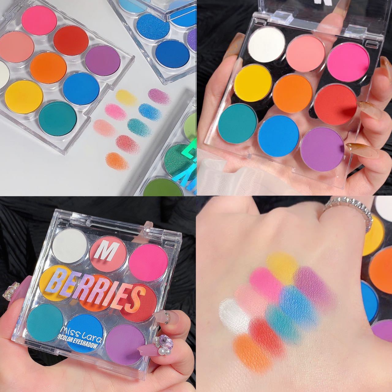 Miss lara's nine-color eyeshadow is naturally not prone to pearlescent smudging, with a matte macaron transparent box eyeshadow palette undefined