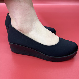 Jingrui old Beijing cloth shoes spring and autumn women's shoes wedge tooling single-layer shoes work shoes comfortable non-slip black shoes