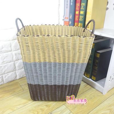 사각 더러운 옷 바구니 브라운 그라데이션