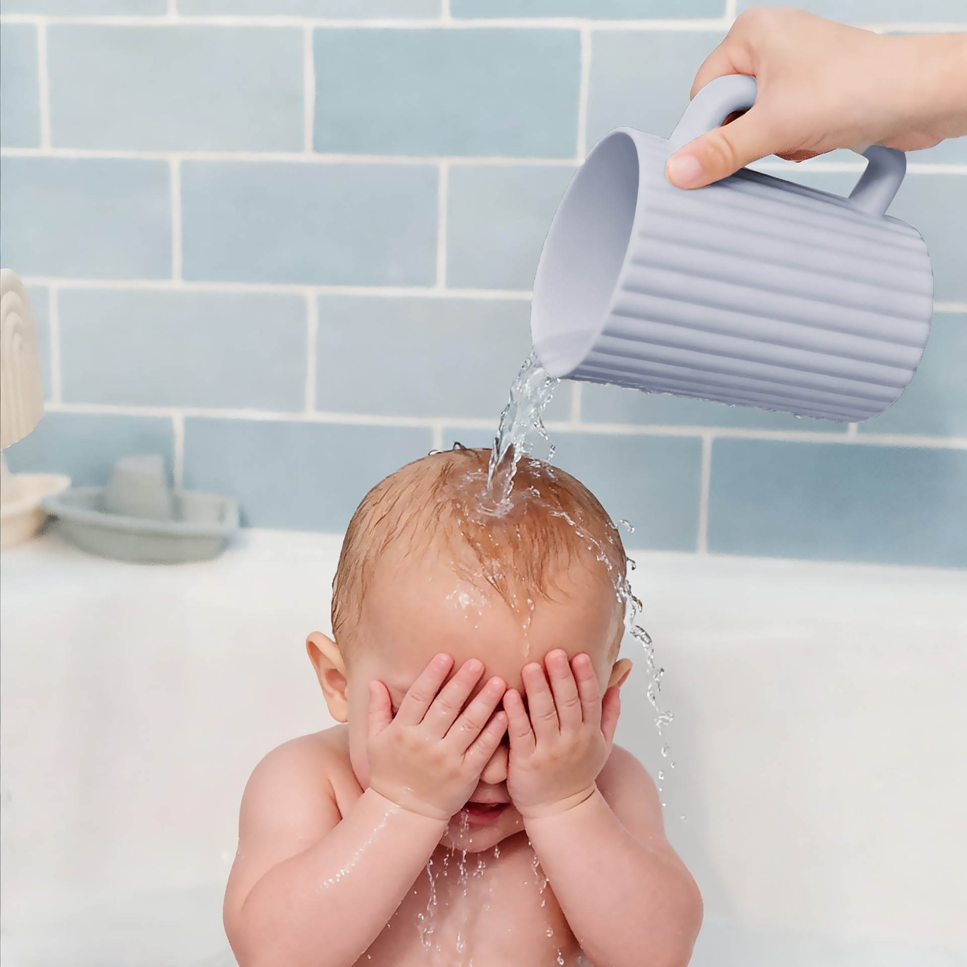 Taza de silicona para niños transfronterizos sin tapa, taza de agua para bebés, taza de agua para bebés con mango