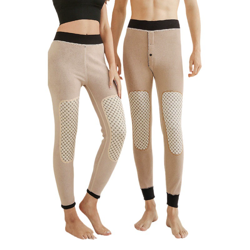 Теплые брюки Парные мужские утепленные зимние шерстяные брюки с флисовой подкладкой Графеновые брюки до колена Длинные брюки-кальсоны не пиллинг