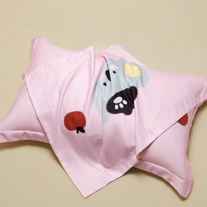 Un par de fundas de almohada de seda de hielo de 48cmx74cm fundas de almohada de seda para el hogar 2025 nuevo juego completo individual premium