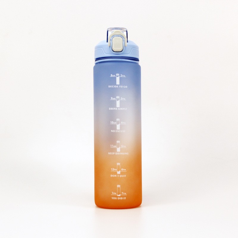 Amazon 1000ml chorro de arena gradiente de agua taza conveniente transfronteriza deportes hervidor Arco Iris taza gran capacidad espacio taza