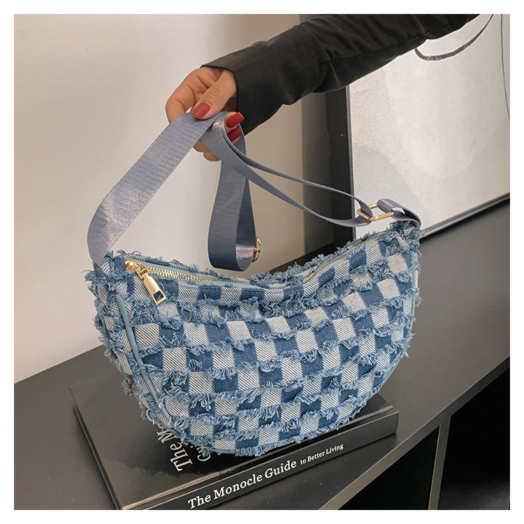 Denim Patchwork Shoulder Crossbody Bag For Women Stylish Canvas_voghion.com