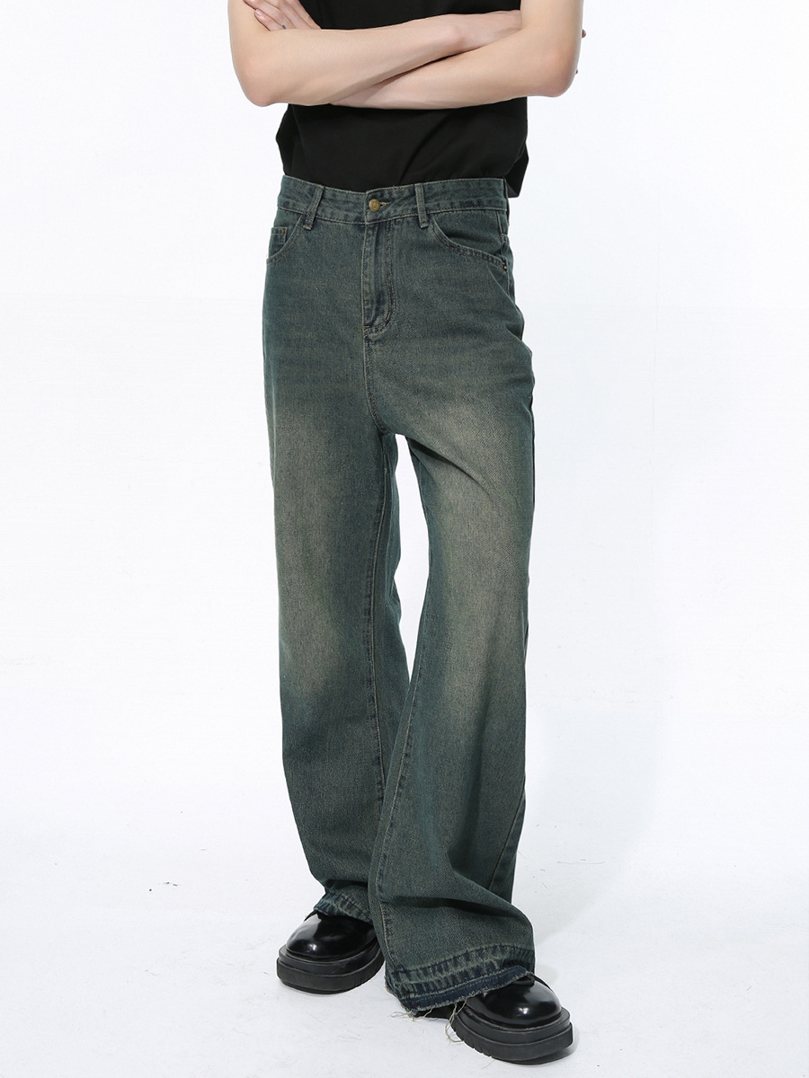 Mtlclothes ropa de Hombre | 2024 primavera nuevo retro apenado pantalones borla diseño micro Flared jeans