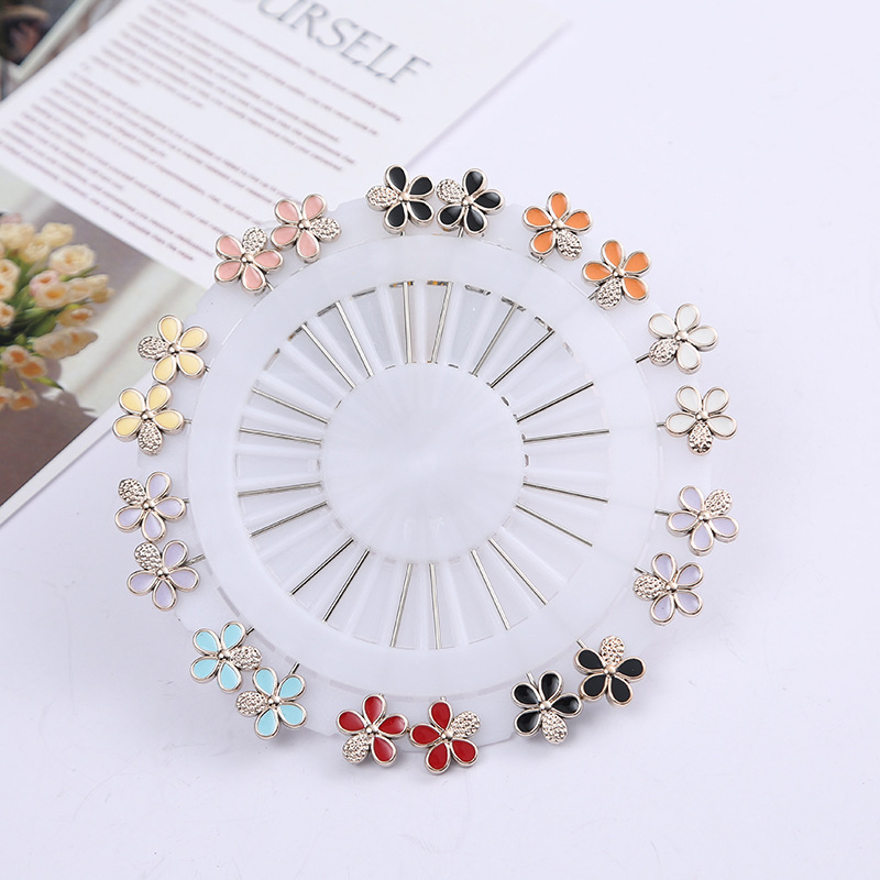 2024 new painting oil drop a variety of five-pointed star flower mini silk towel buckle pin yarn fixed artifact wholesale 2024 new painting oil drop a variety of five-pointed star flower mini silk towel buckle pin yarn fixed artifact wholesale