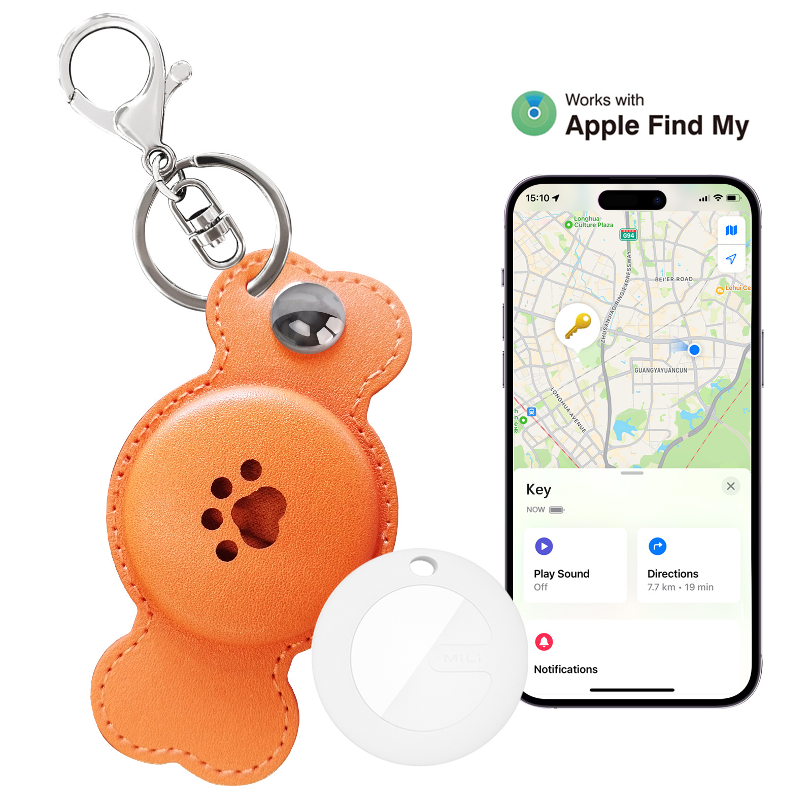 Collar para Perro con Localizador Antipérdida, con Localizador Autorizado por Apple para Rastrear Perros, Producto Premium de Amazon para Uso en Automóviles.