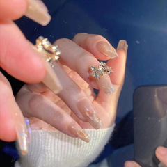 Luminous Aurora Crystal Butterfly Nail Art, Wholesale False Nails, Light Luxury Style Nail Stickers, Long Wearing Nail Art Pieces