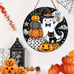 in stock Halloween Decoration Door Hanging Wooden Hanging Logo Wooden Halloween Wall Hanging Garden Door Hanging Ornaments