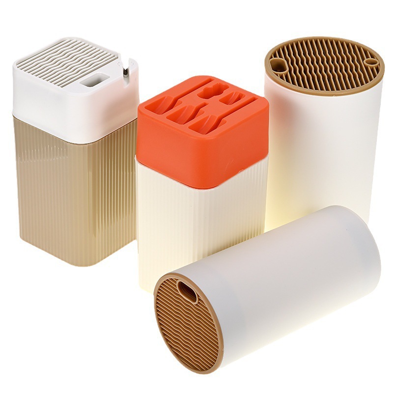 Hermoso soporte de cuchillos con afilador de cuchillos, estante de almacenamiento impermeable, estante de almacenamiento de escritorio, asiento de cuchillos de cocina